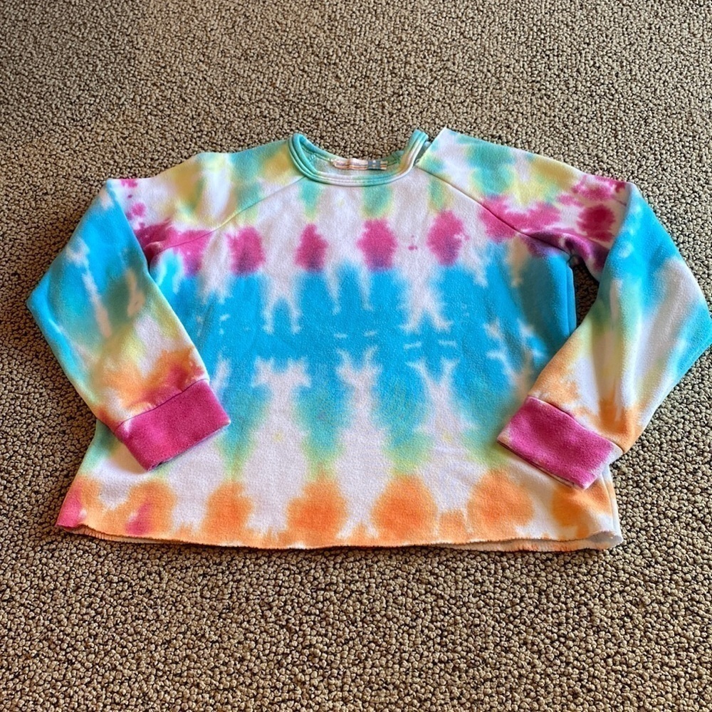 Vintage Havana Girls Size Large Tie Dye & Distressed Sweatshirt w/ Star on Back